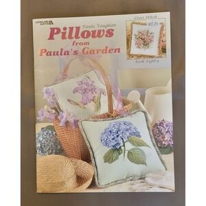 PAULA VAUGHAN'S PILLOWS FROM THE GARDEN Cross Stitch Book Eighty Leaflet 3493